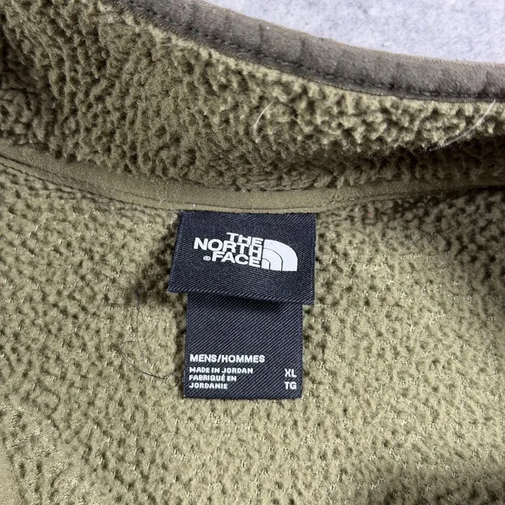 The North Face Campshire Fleece Jacket Mens XL Olive Green Sherpa Full Zip